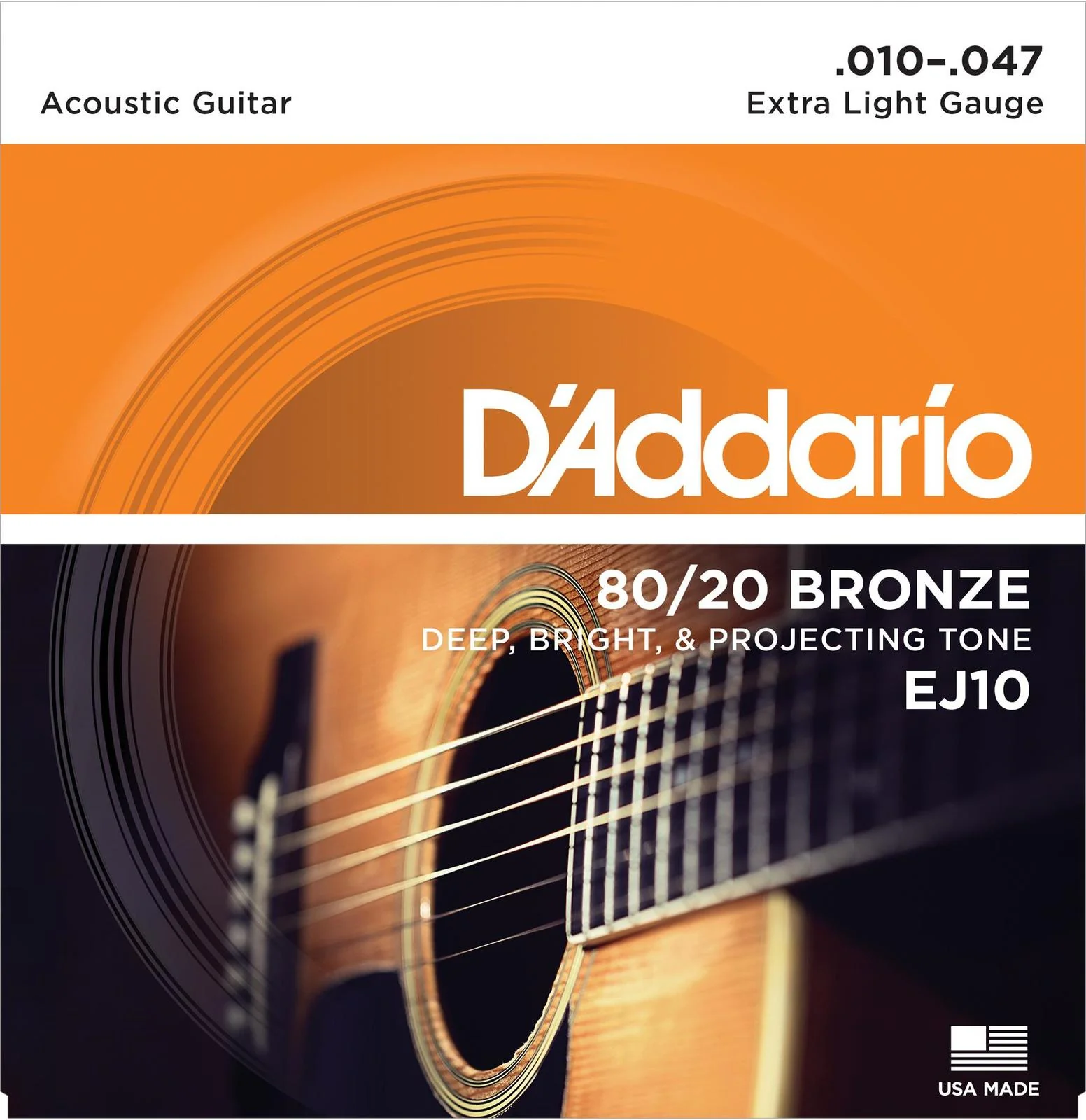D’Addario EJ10 80/20 Bronze Extra Light Acoustic Guitar Strings