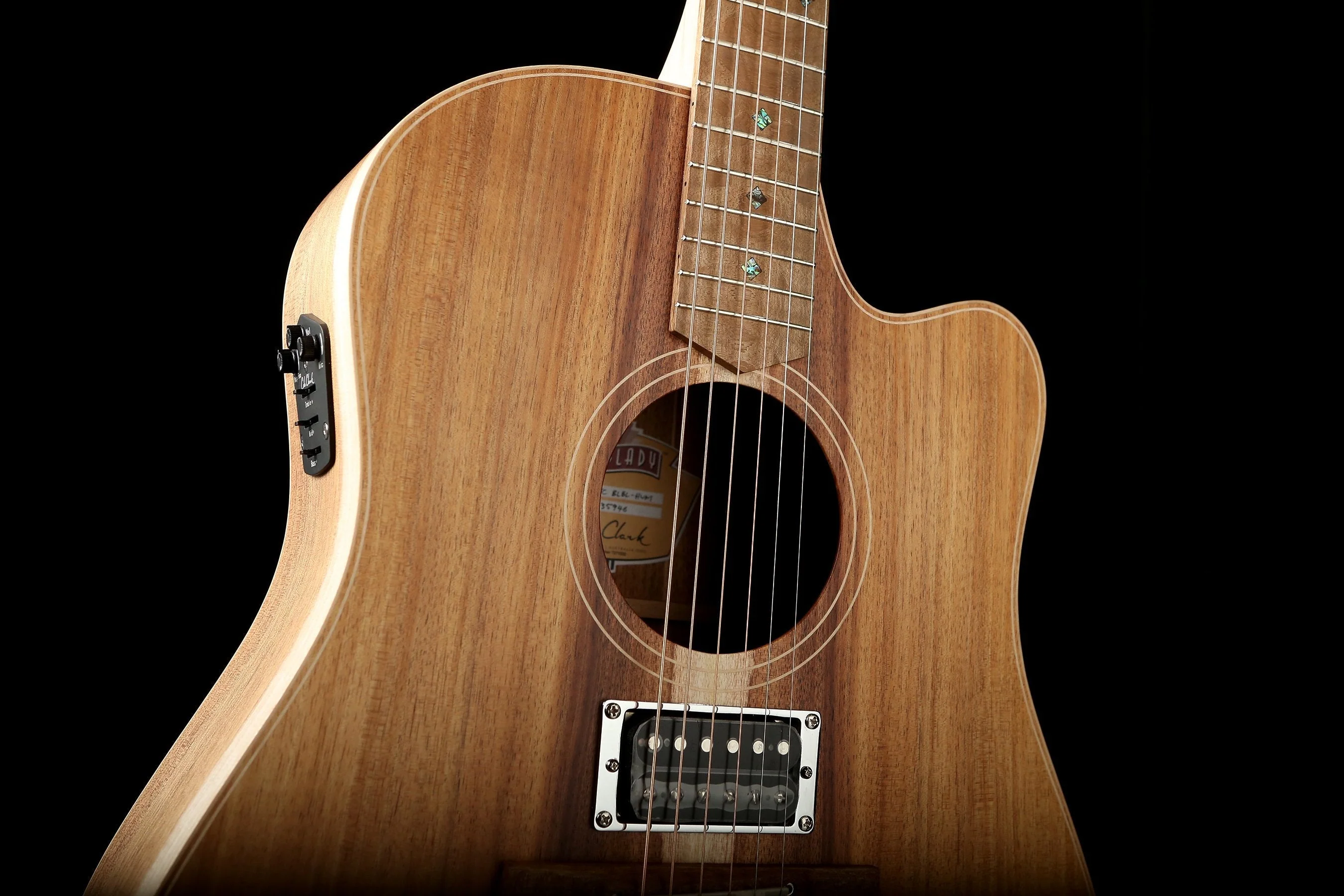 Cole Clark 'Fat Lady' FL2EC Blackwood / Blackwood Humbucker Acoustic Electric Guitar - Image 7