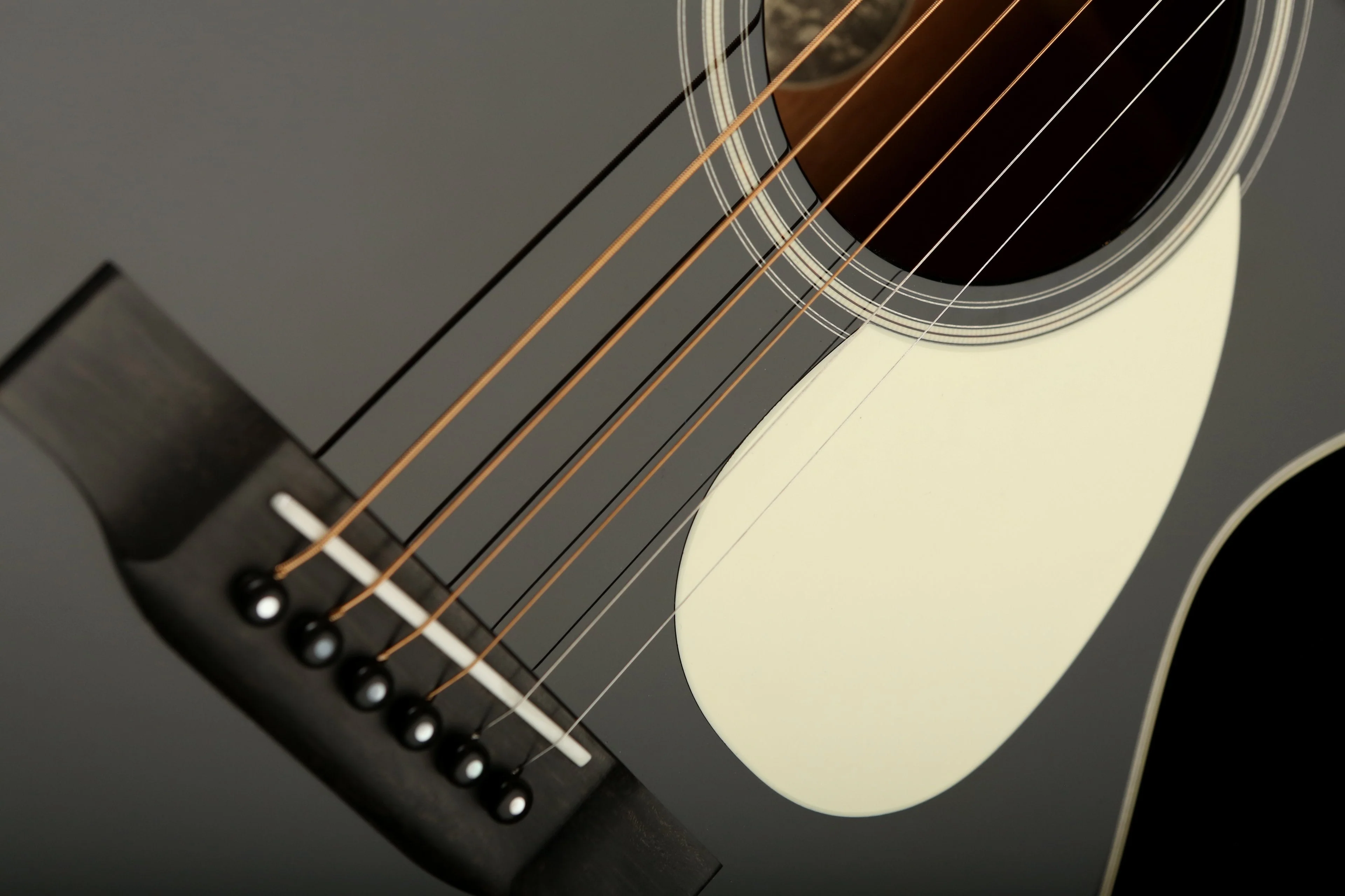 Collings OM1 Custom 'Black Top / Doghair Finish' Acoustic Guitar - Image 4