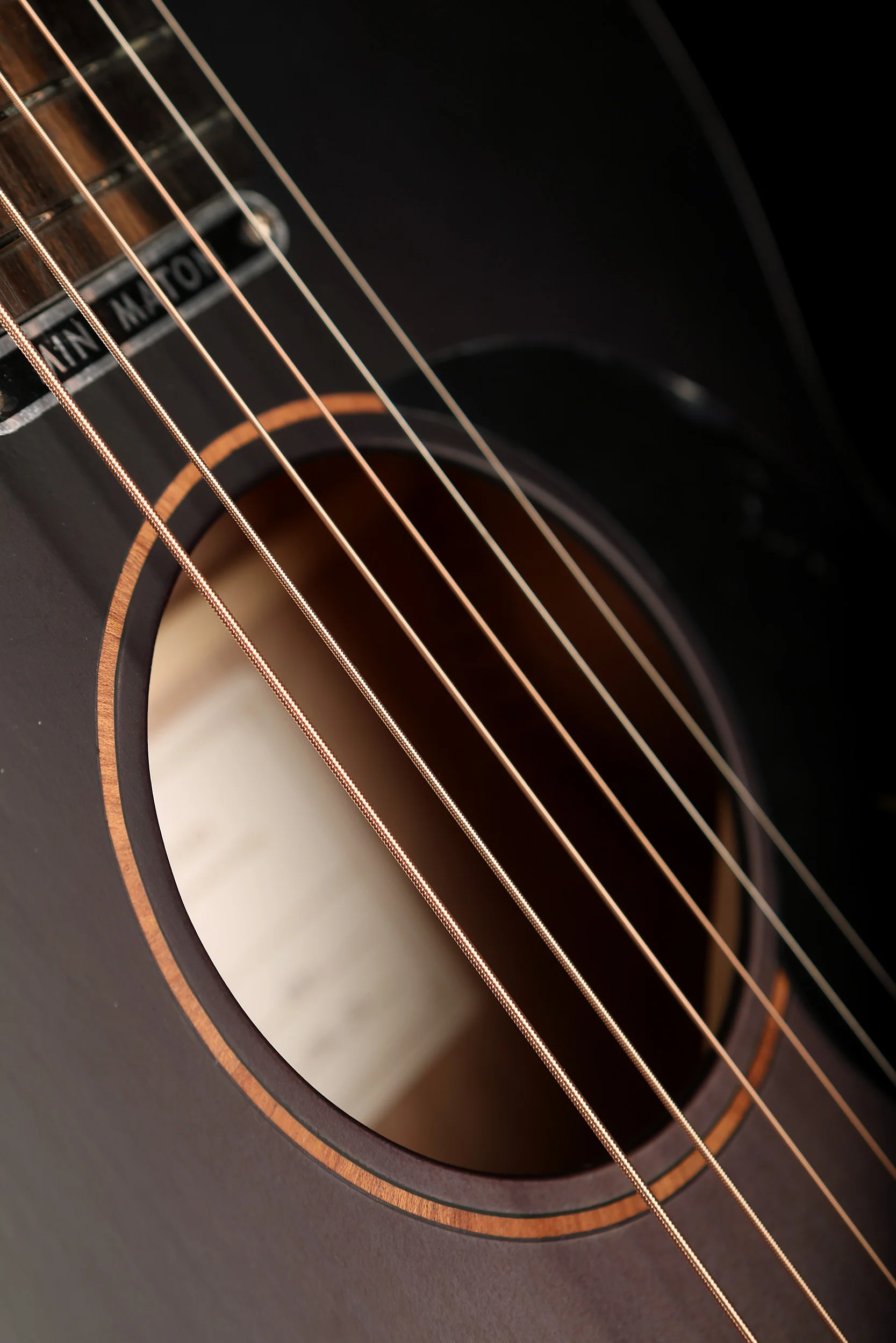 Maton Mini EM-6 Mini Custom 'Ghost Black' Acoustic Electric Guitar - Image 7